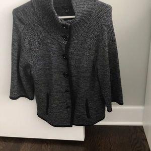Sweater Jacket Gray & Black tweed